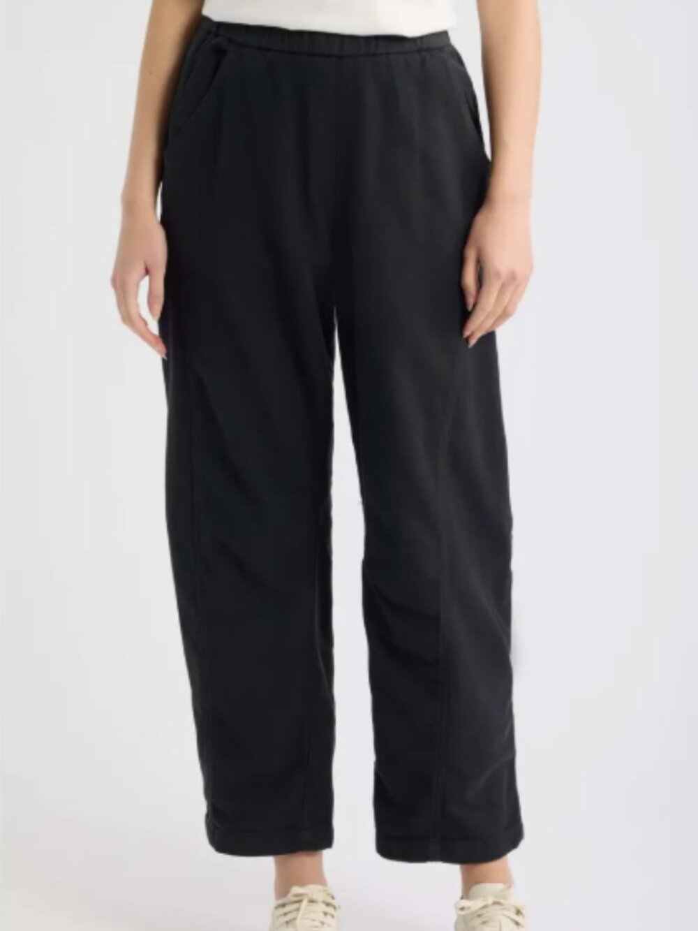 Marine Layer Black Pull-On Barrel Leg Twill Pants Size Small